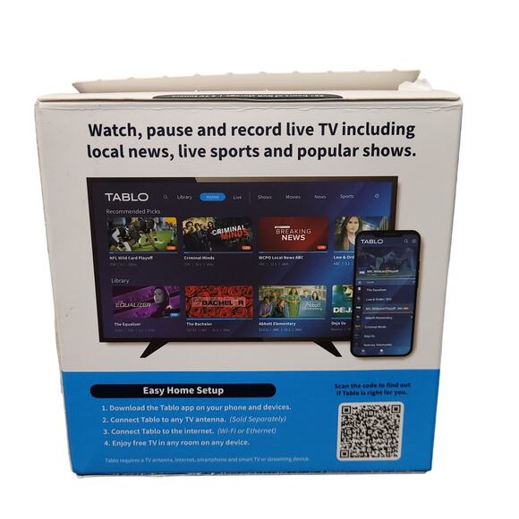 Tablo 4th Gen 2-Tuner Over-The-Air OTA DVR 128GB Pause Live TV TF1282B-01-CN - Picture 3 of 11